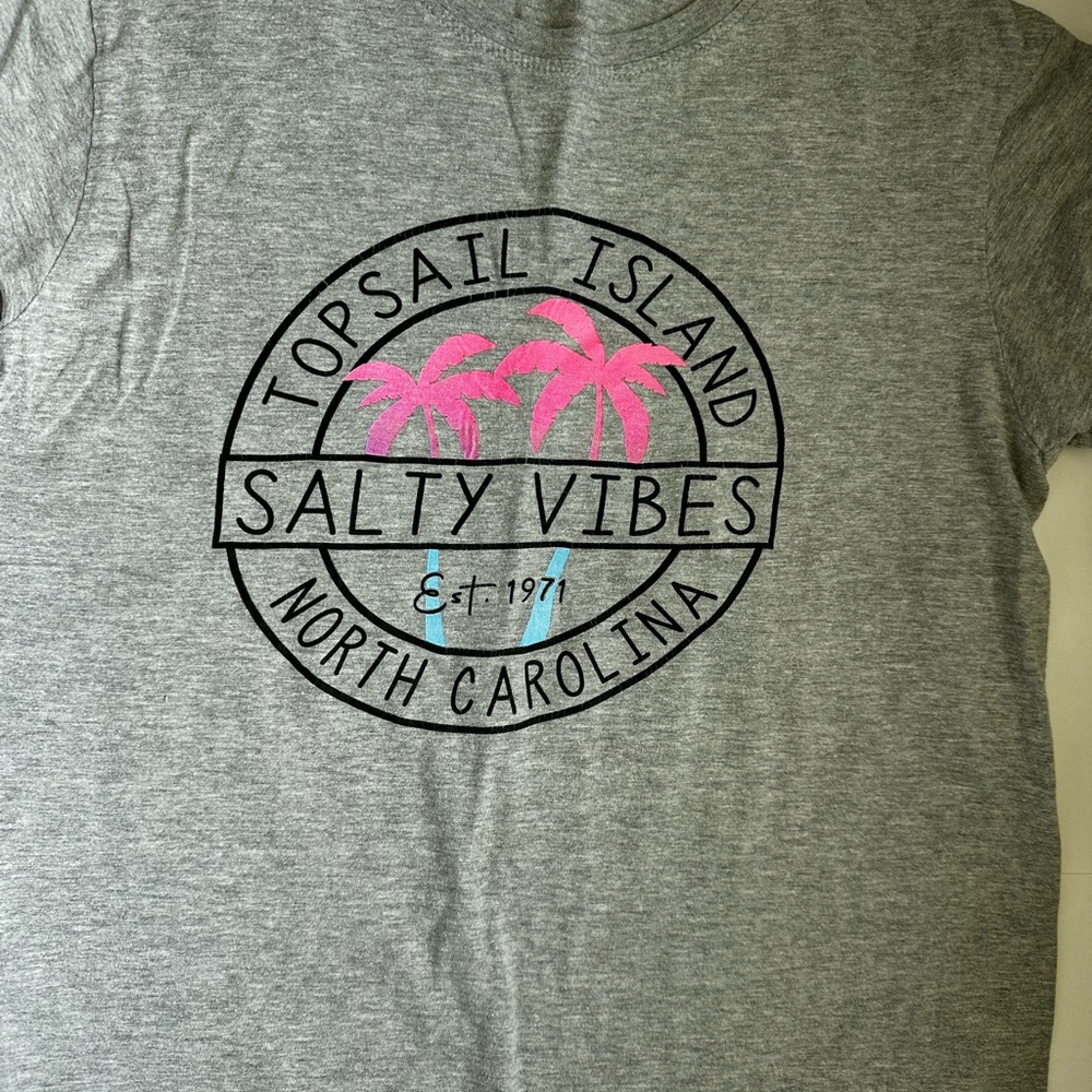 Gray Topsail Island Graphic T-Shirt
